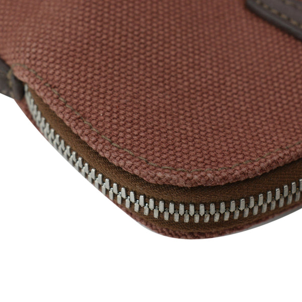 HERMES Heeboo Canvas Top Handle Satchel Bag Brown