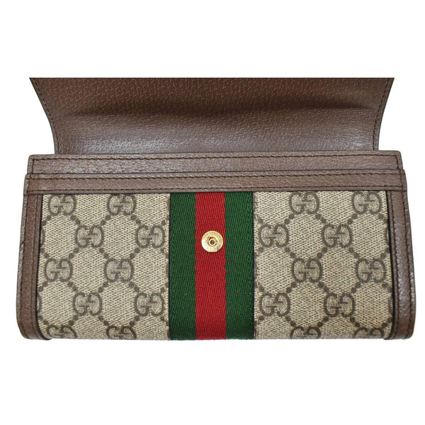 Gucci Ophidia GG Continental Supreme Canvas Wallet - flap opened