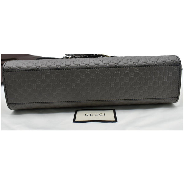 GUCCI Emily Medium GG Guccissima Leather Chain Shoulder Bag 449635 Gray