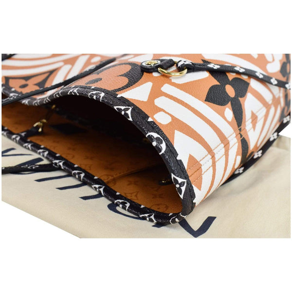 LOUIS VUITTON Neverfull Crafty MM Monogram Gaint Canvas Tote Bag Caramel