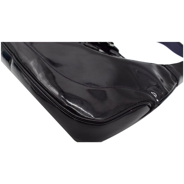 GUCCI Jackie Patent Leather Shoulder Bag Dark Purple 001-3306