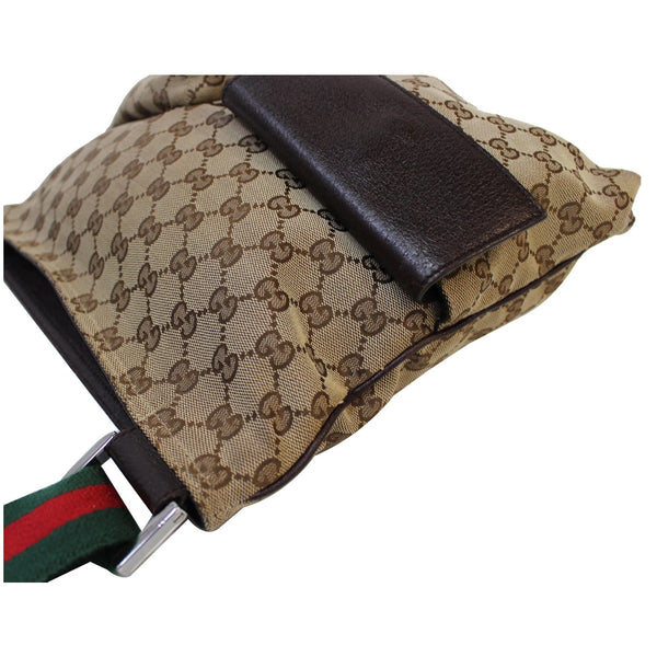 Gucci GG Web Messenger Medium Shoulder Bag 169937 Brown