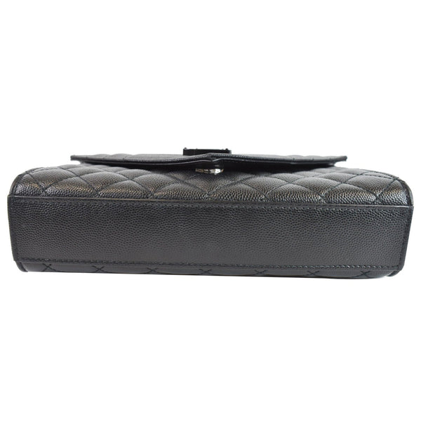 YVES SAINT LAURENT Small Envelope Matelassé Leather Shoulder Bag Black