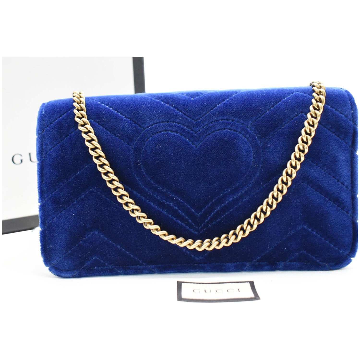 Gucci Marmont Dark Blue Velvet Bag, Perfect Condition