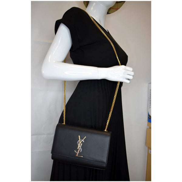 YVES SAINT LAURENT Kate Small Smooth Leather Crossbody Bag Black
