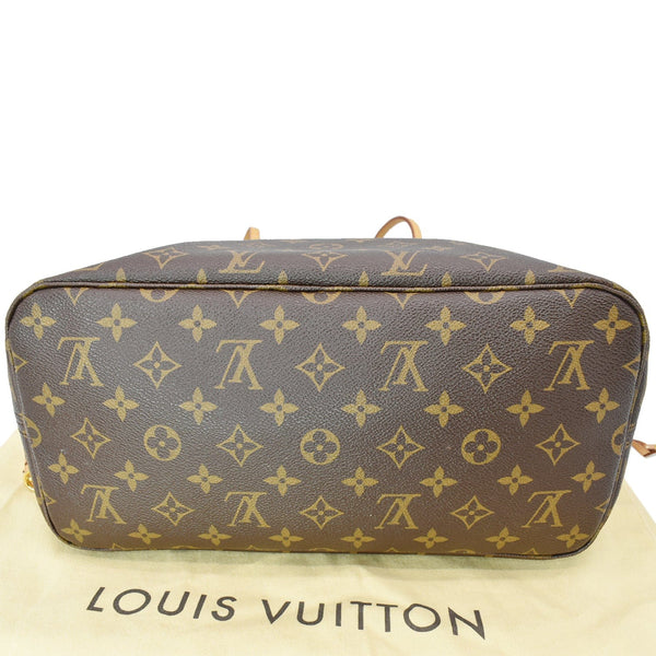 LOUIS VUITTON Neverfull MM Monogram Canvas Tote Bag Brown