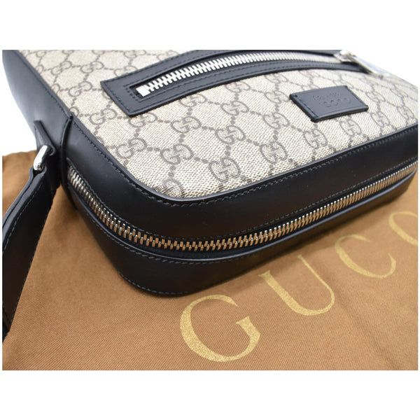 GUCCI Flat GG Supreme Canvas Messenger Bag Beige 473878