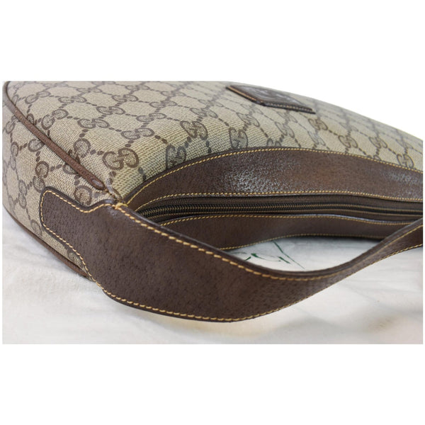 GUCCI Vintage GG Supreme Canvas Shoulder Bag Beige