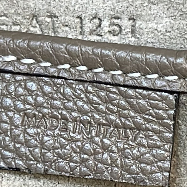 CELINE Nano Luggage Drummed Calfskin Leather Shoulder Bag Khaki