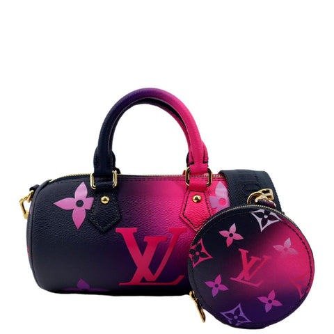 LOUIS VUITTON Papillon BB Monogram Canvas Shoulder Handbag Midnight Fuchsia