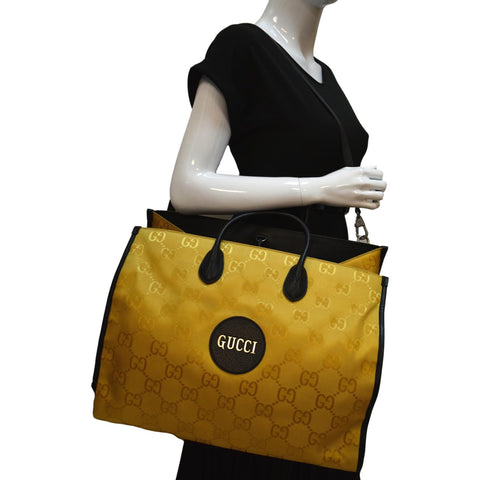 GUCCI Off The Grid GG Nylon Tote Bag Yellow 630353