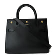 BURBERRY Title Leather Tote Bag Black