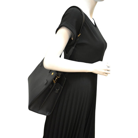 BURBERRY Title Leather Tote Bag Black