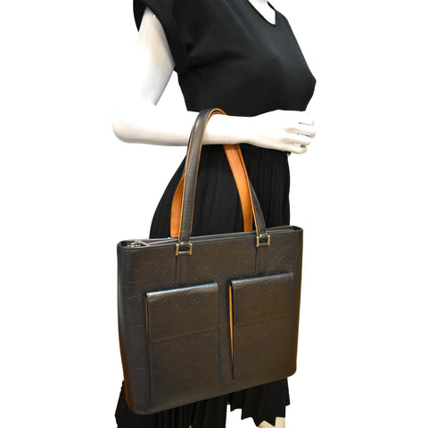LOUIS VUITTON Willwood GM Monogram Mat Leather Tote Bag Black