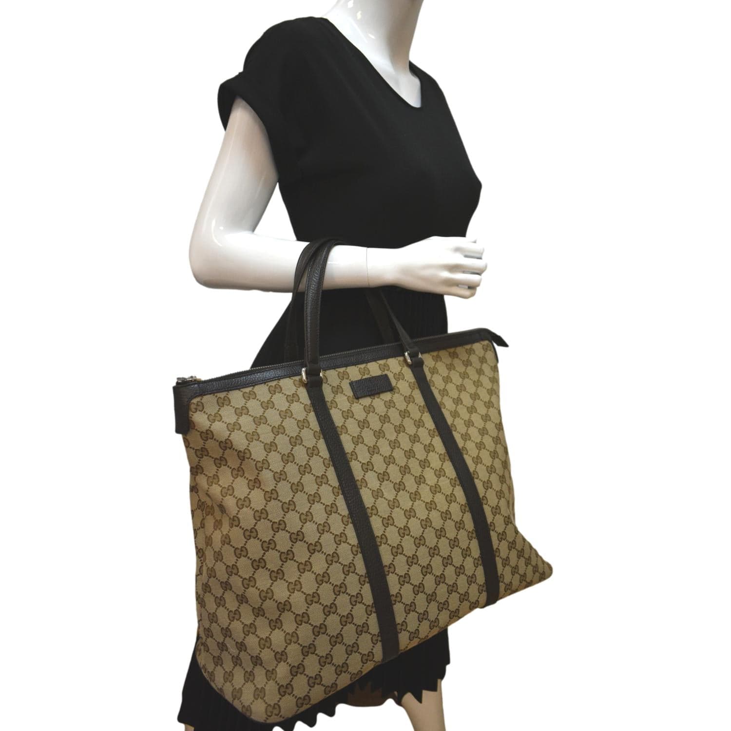 gucci travel tote bag GUCCI GG Canvas Tote Travel Bag Beige 449170