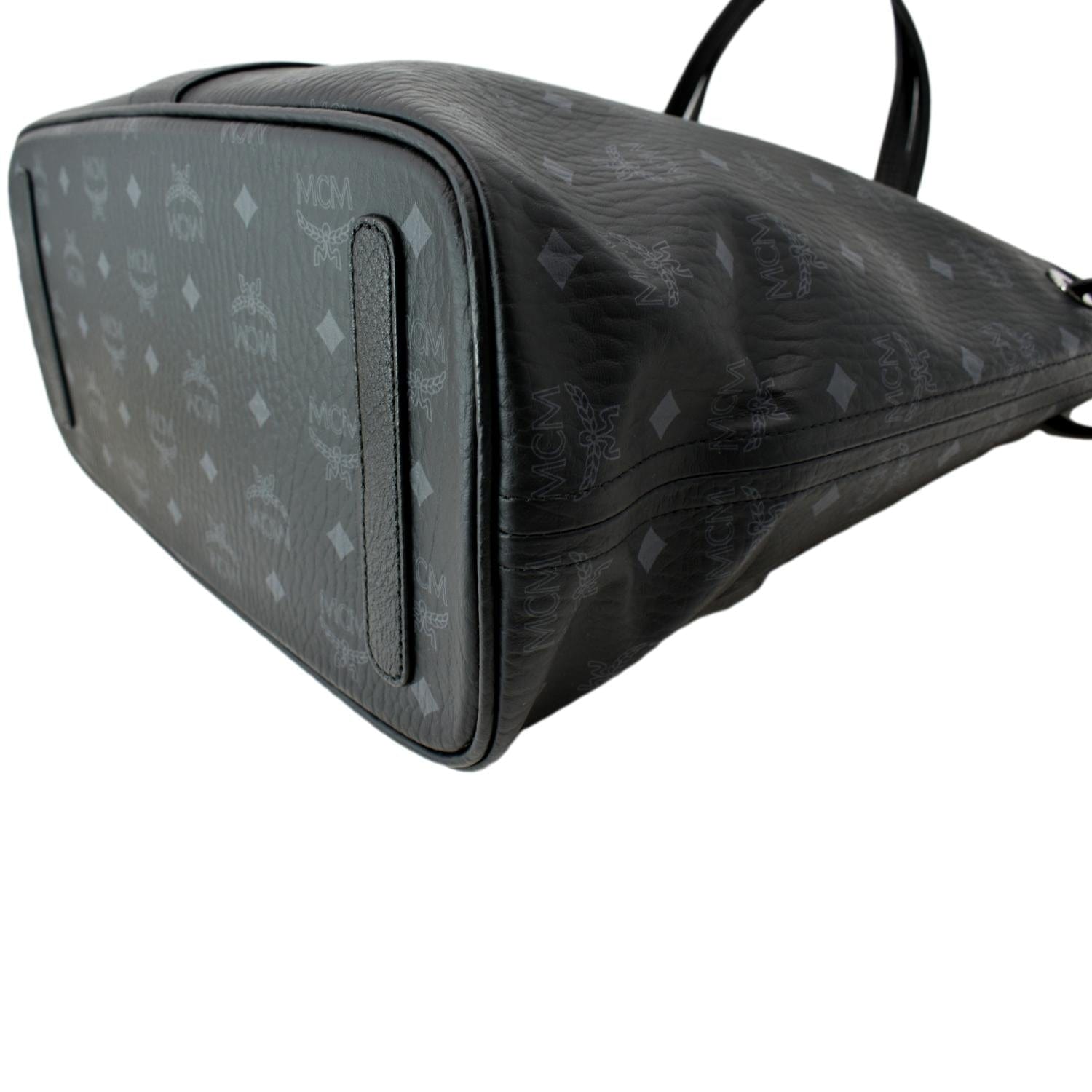 AUTHENTIC MCM Black Visetos Shoulder Shopper BAG