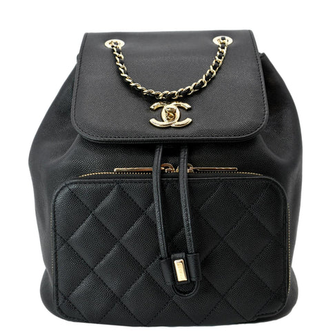 CHANEL Business Affinity Caviar Quilted Backpack Black