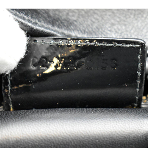 CHRISTIAN DIOR Lady Dior Embroidered Calfskin Shoulder Bag Black