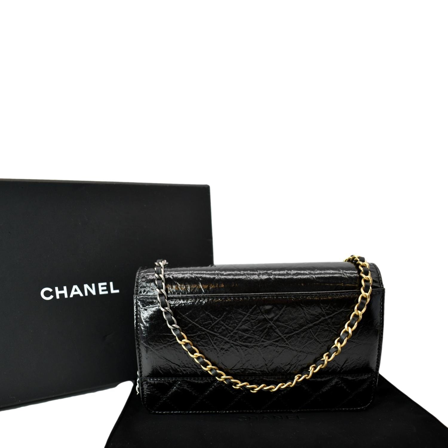 Authentic Chanel Black Quilted Calfskin Leather Wallet with Pearl Chai –  Paris Station Shop