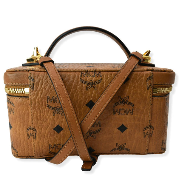 MCM Rockstar Monogram Visetos Vanity Case Cognac
