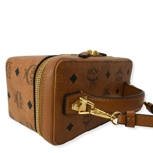 MCM Rockstar Monogram Visetos Vanity Case Cognac