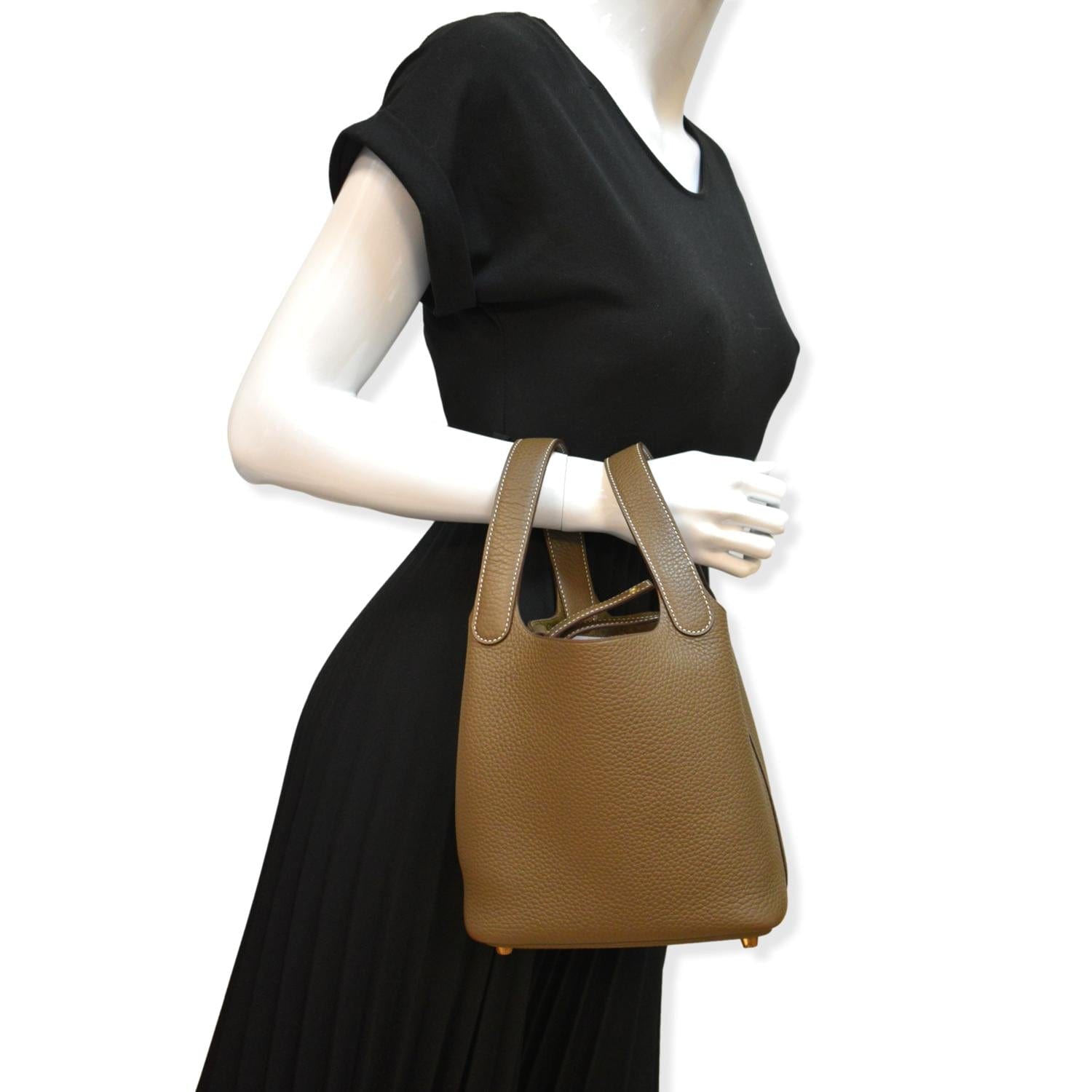 Hermès Clemence Picotin Lock 18 - Brown Handle Bags, Handbags - HER513207