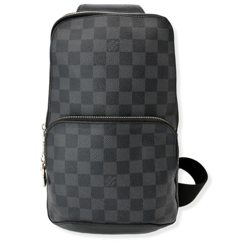LOUIS VUITTON Avenue Sling Damier Graphite Backpack Bag Black