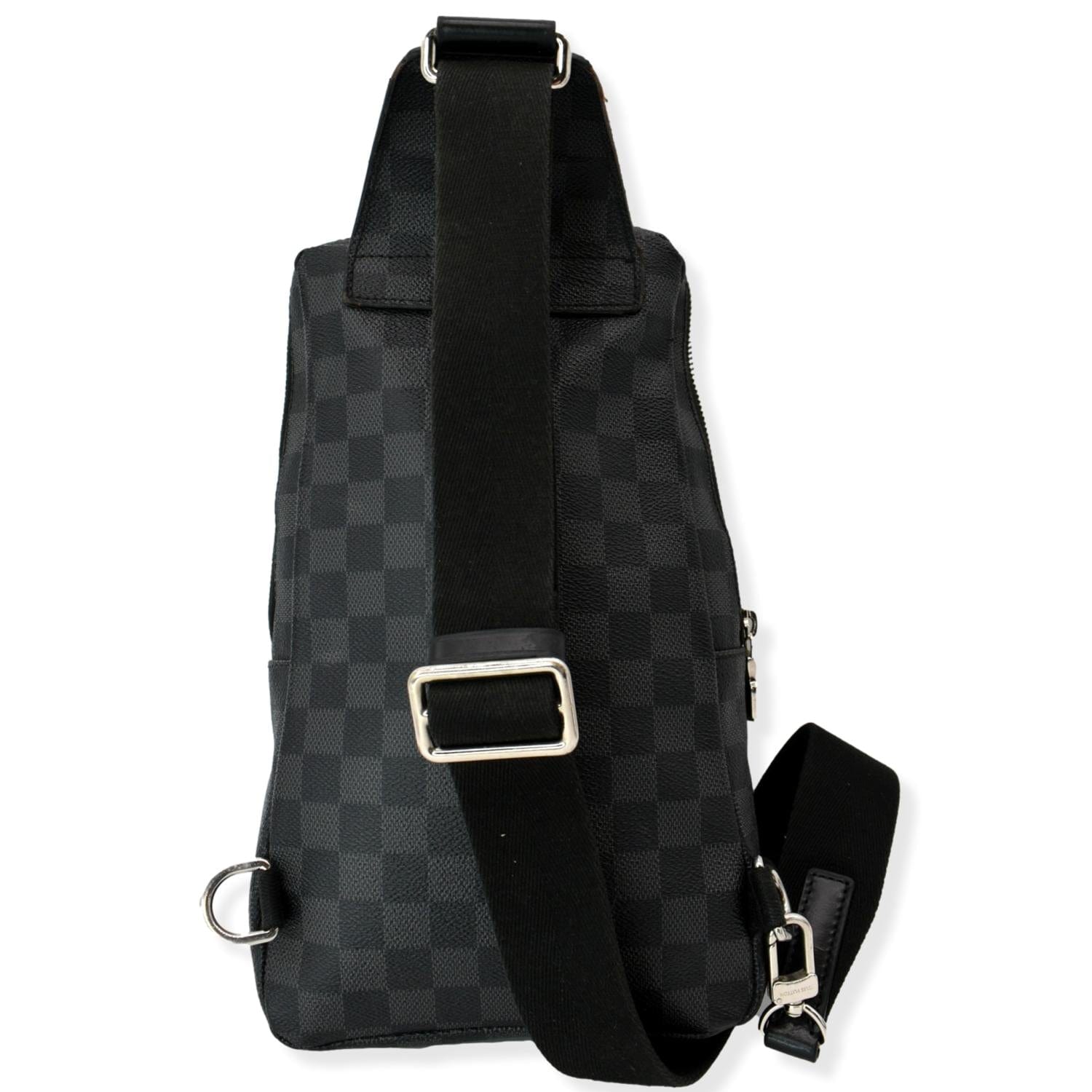 louis vuitton backpack sling bag LOUIS VUITTON Avenue Sling Damier Graphite Backpack Bag Black