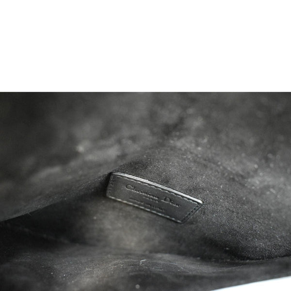 Preloved Christian Dior Saddle Leather Shoulder Bag Black