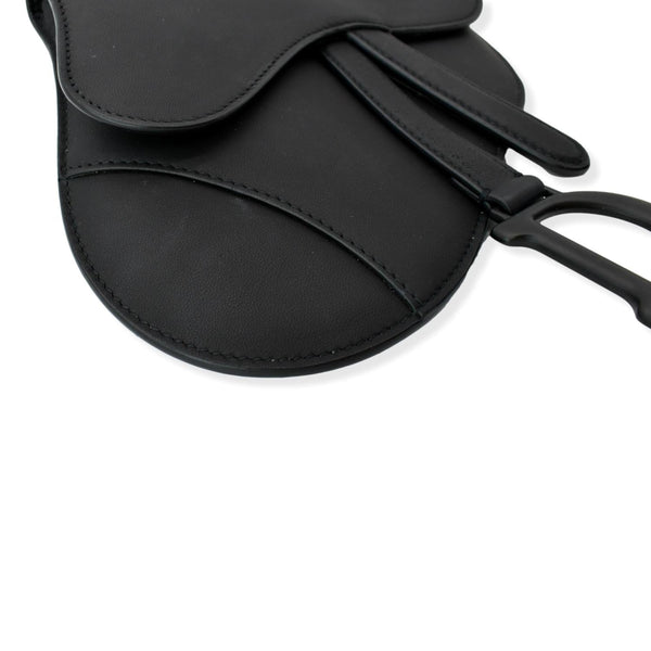 Preloved Christian Dior Saddle Leather Shoulder Bag Black