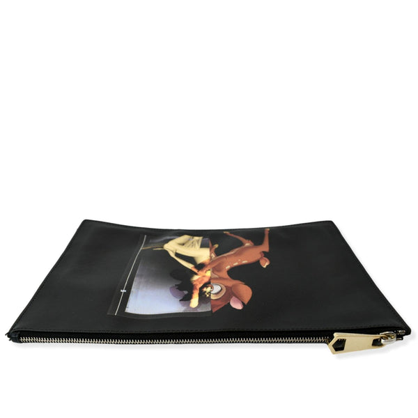 GIVENCHY Bambi Print Medium Textured Coated Canvas Cosmetic Pouch Black