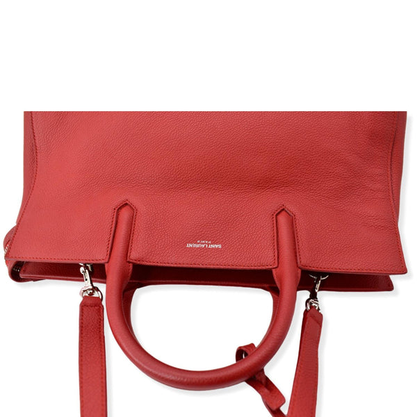 YVES SAINT LAURENT Cabas Rive Gauche Leather Small Satchel Bag Red