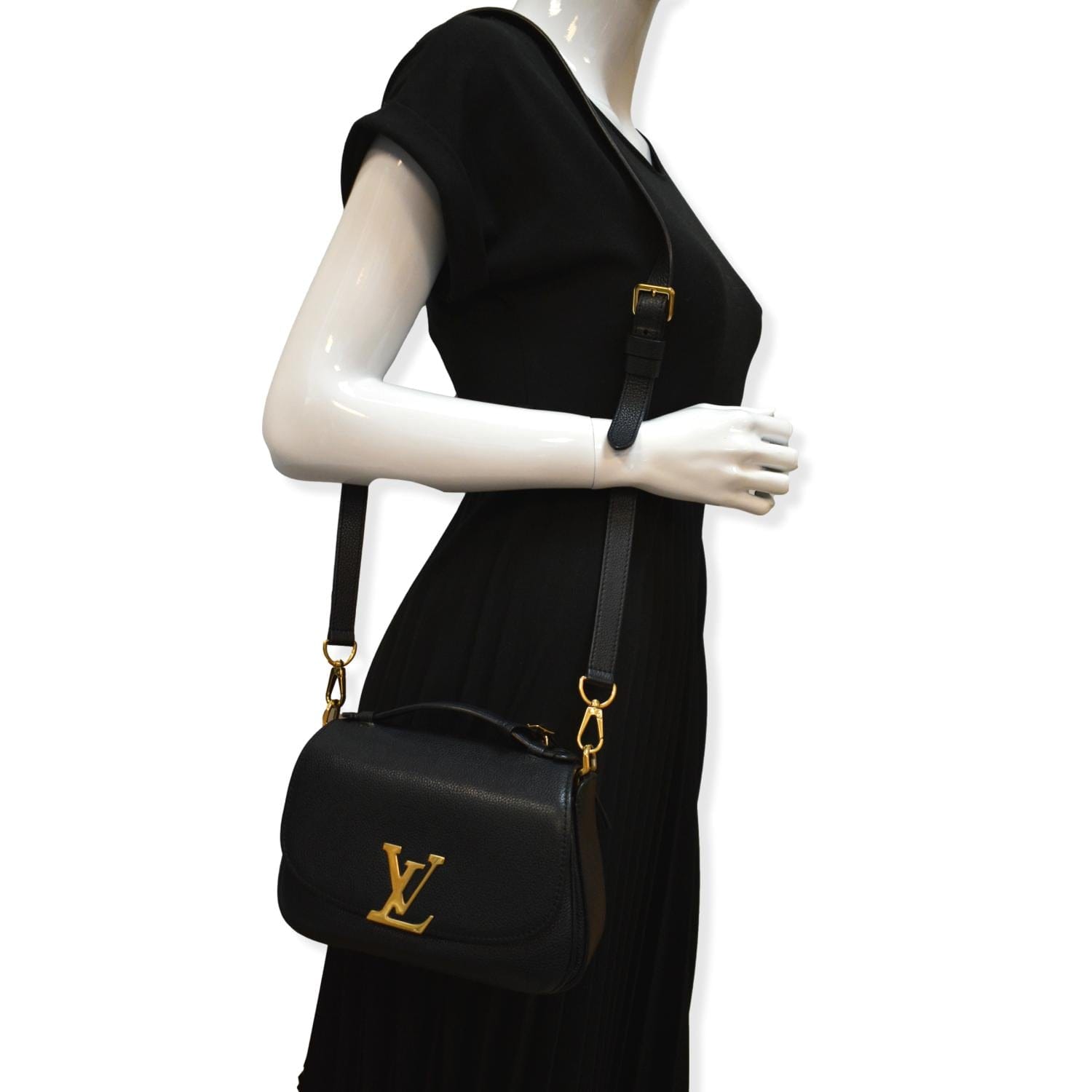 LOUIS VUITTON Vivienne NM Grained Calfskin Leather Shoulder Bag Black