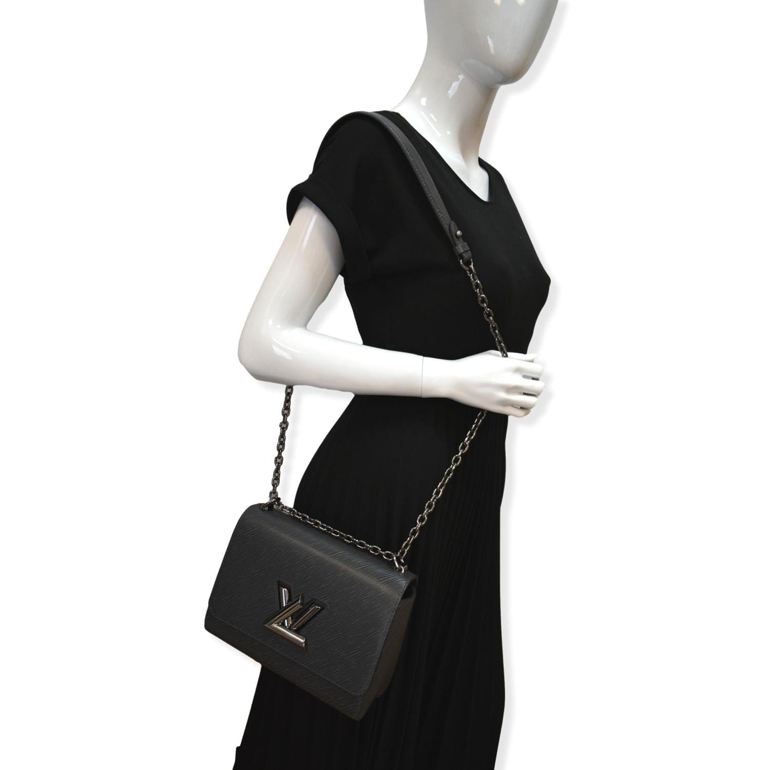 Louis Vuitton Black Epi Leather Twist MM Shoulder Bag Braided Handle  ref.862637 - Joli Closet