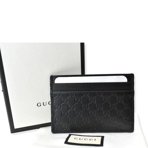 GUCCI Microguccissima Monogram Leather Card Case Black 262837