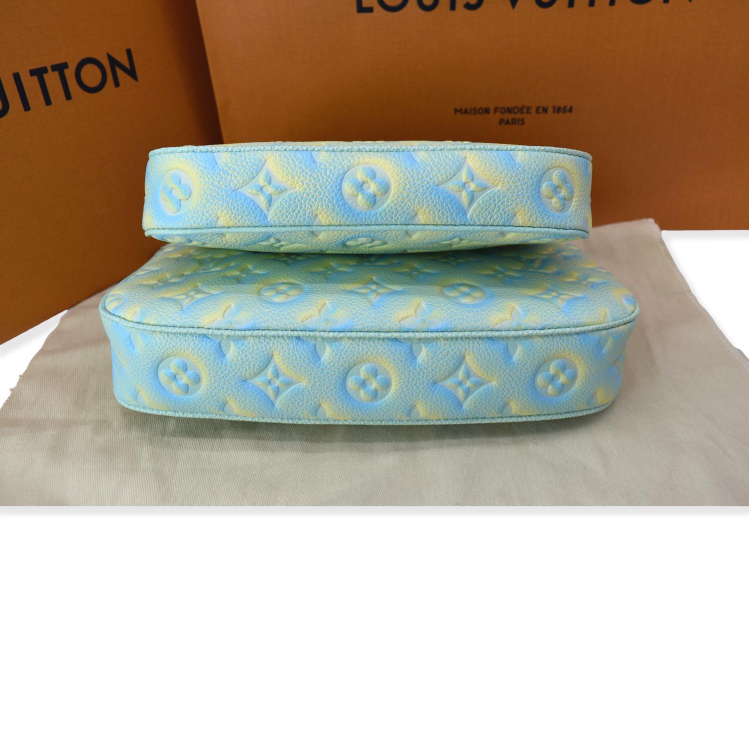 Louis Vuitton, Bags, Louis Vuitton Monogram Blue Denim Clutch Pochette Bag  Comes With Box