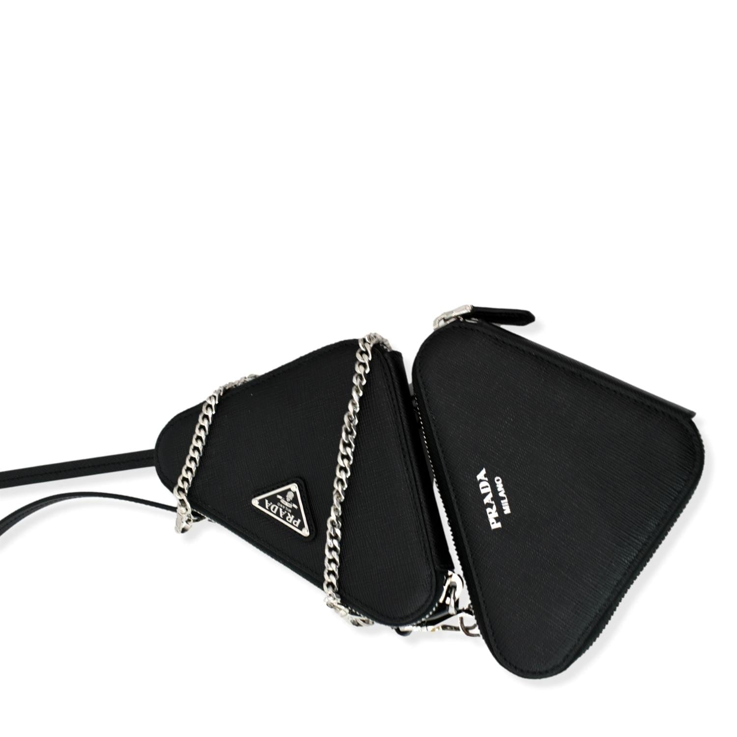 Black Prada Mini Saffiano Lux Promenade Printed Leather Satchel – Designer  Revival