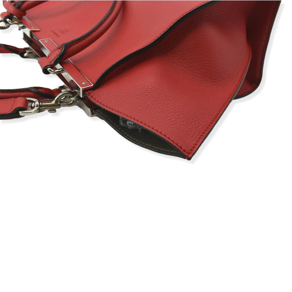 FENDI 3 Jours Calfskin Leather Shoulder Bag Red