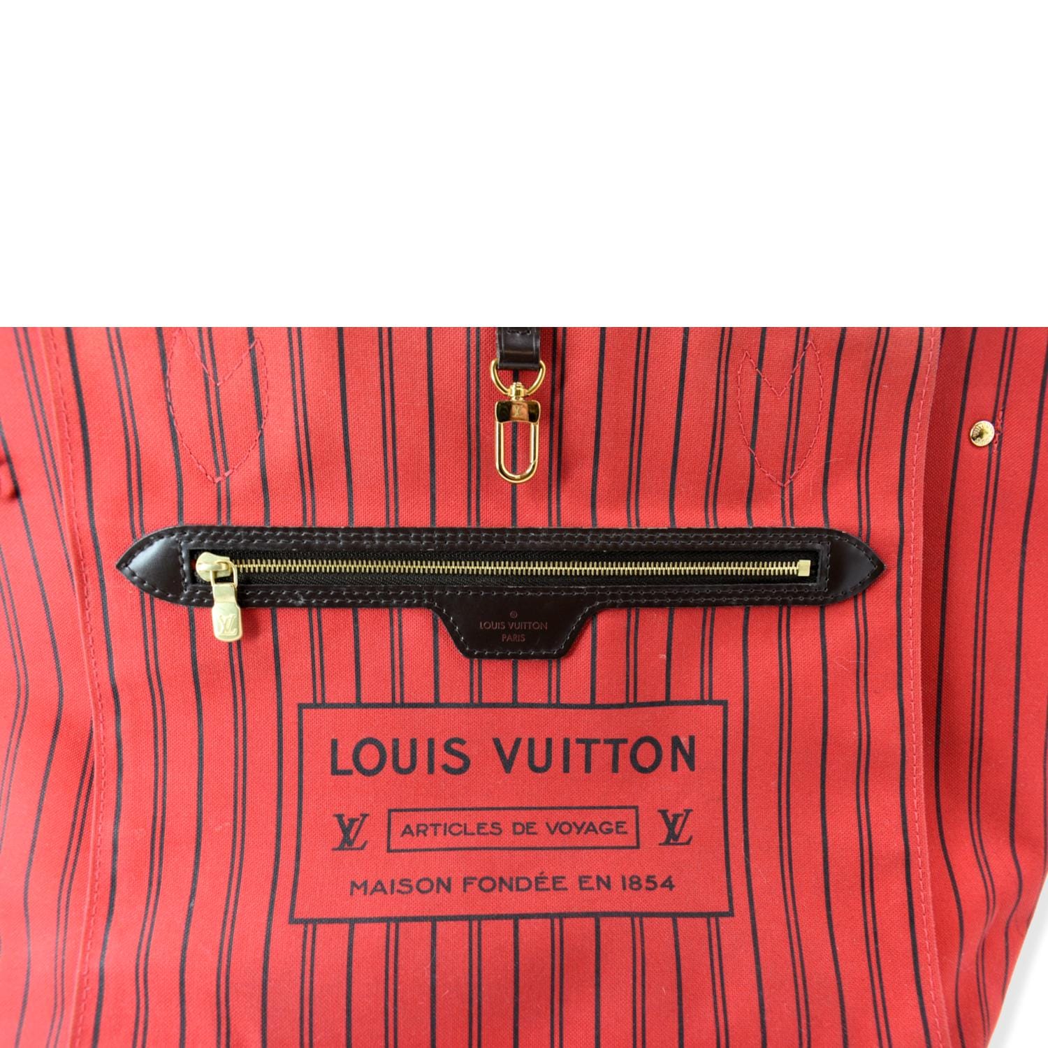 Louis Vuitton Brown Damier Ebene Coated Canvas Neverfull mm Gold Hardware, 2019 (Like New), Womens Handbag