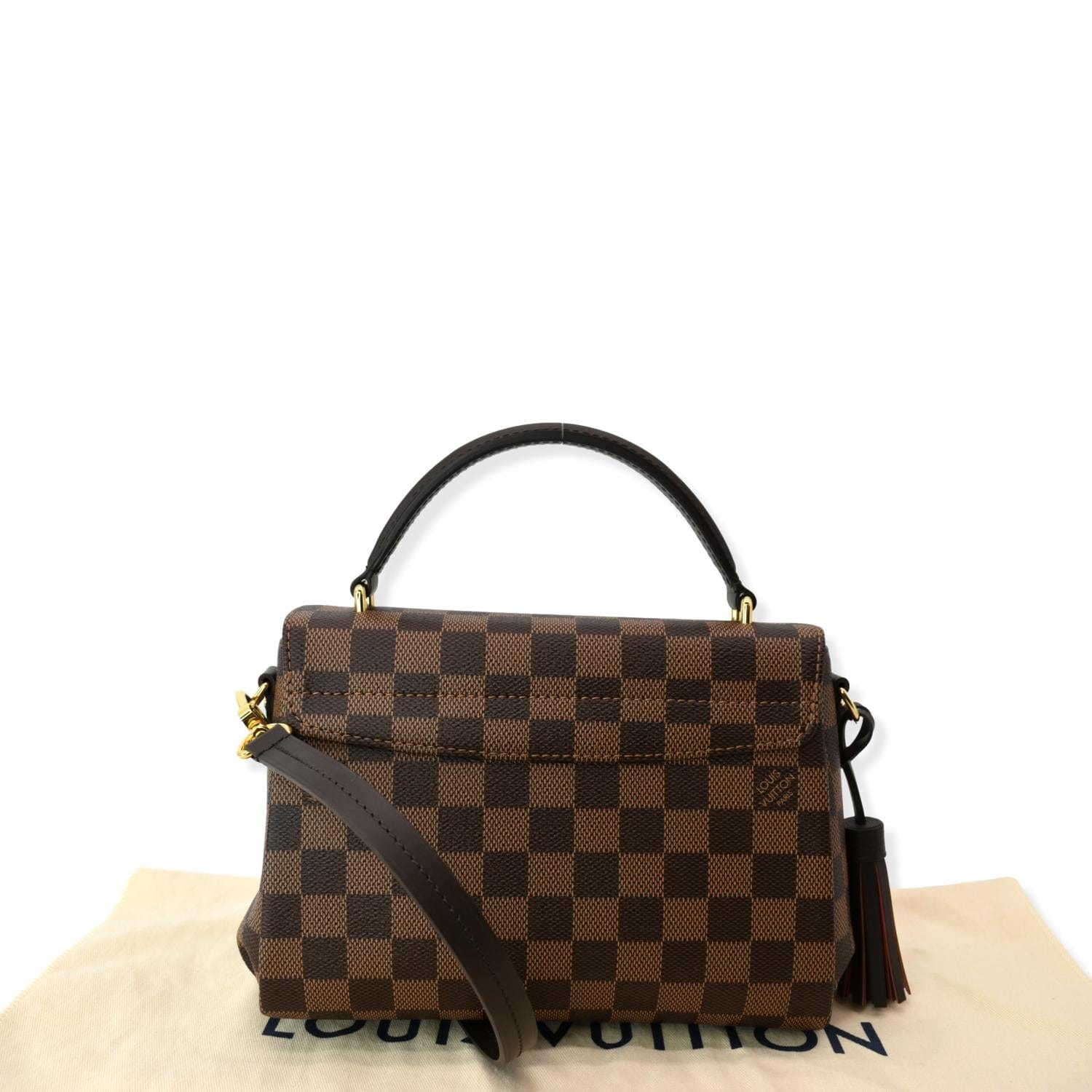 Louis+Vuitton+Croisette+Damier+Ebene+Shoulder+Bag+Brown+Canvas for sale  online