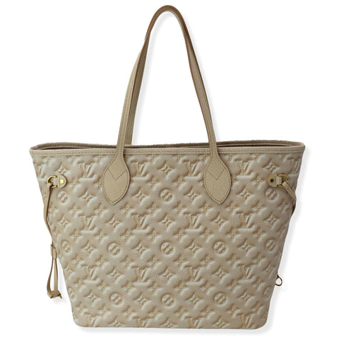 LOUIS VUITTON Stardust Neverfull MM Monogram Leather Tote Bag Pale Beige