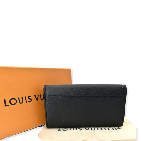 LOUIS VUITTON Mylockme Compact Leather Wallet Black