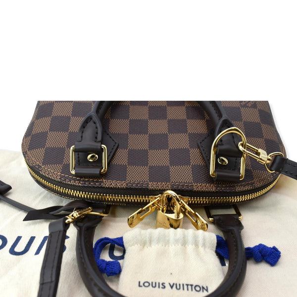 LOUIS VUITTON Alma BB Damier Ebene Satchel Crossbody Bag Brown