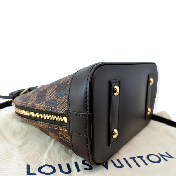 LOUIS VUITTON Alma BB Damier Ebene Satchel Crossbody Bag Brown