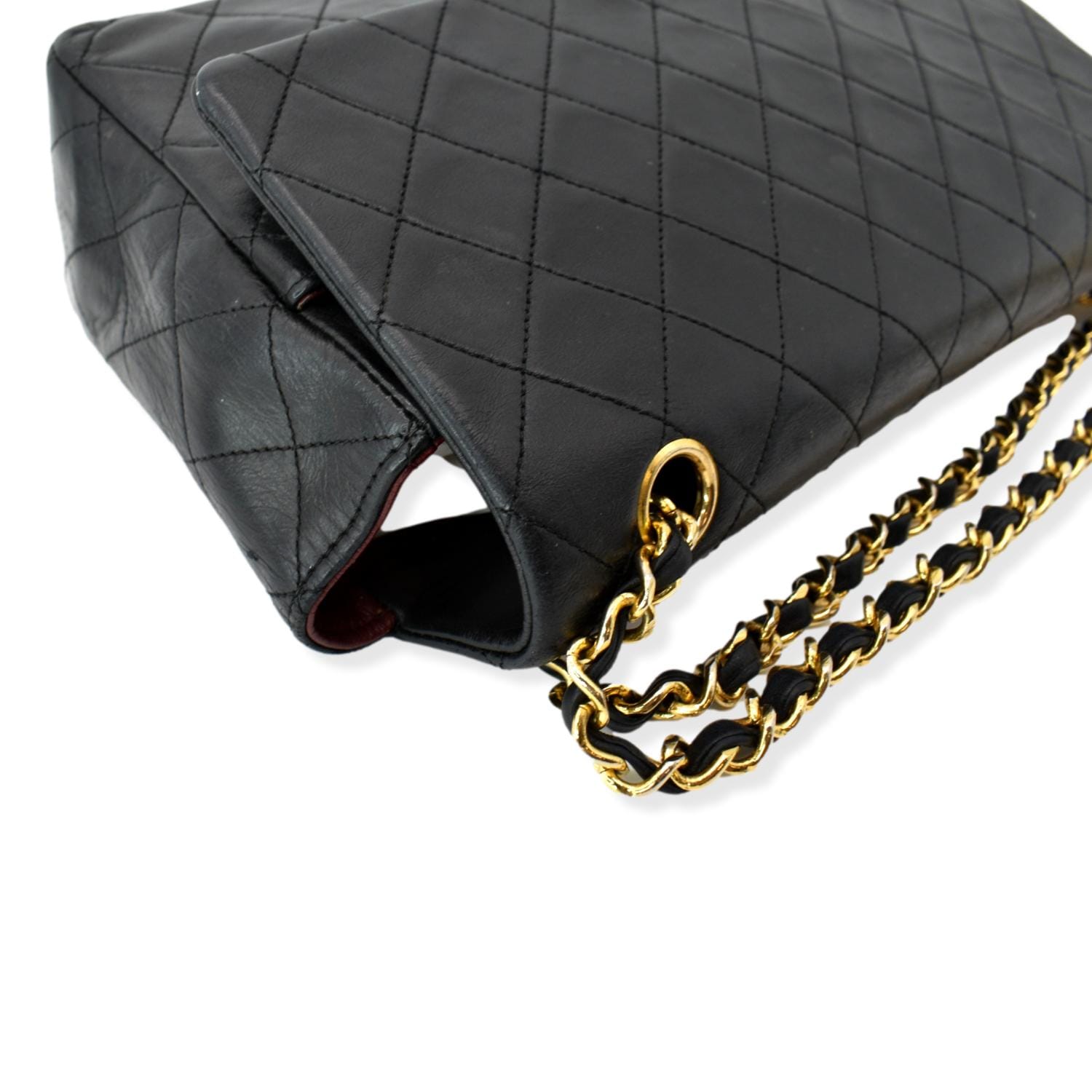 Chanel Vintage Black Lambskin Small Mademoiselle Classic Flap Bag