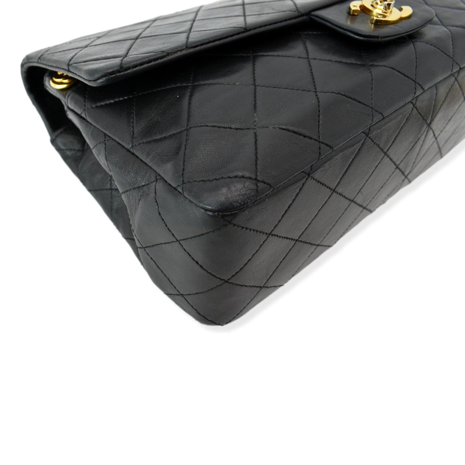 Tan Chanel Medium Classic Lambskin Metal Edge Shoulder Bag