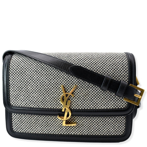 Yves Saint Laurent Solferino Medium Canvas and Leather Shoulder Bag White