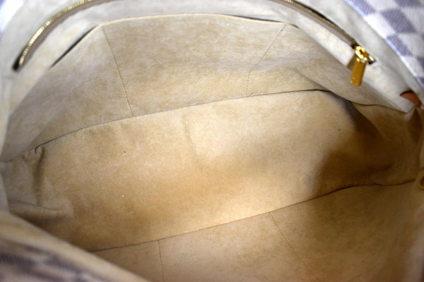 Interior view lv Artsy MM Damier Azur Shoulder Bag White