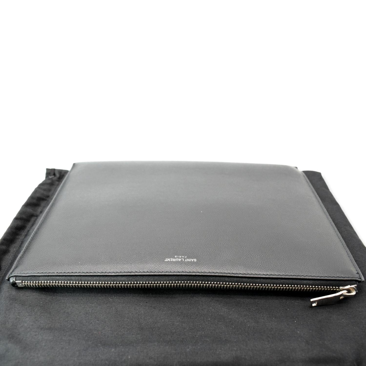 YSL Yves Saint Laurent Grain Black Patent Leather Passbook Holder