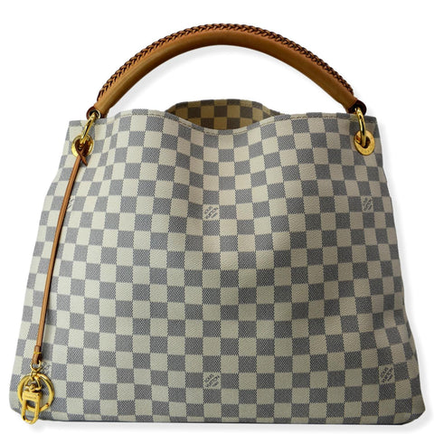 LOUIS VUITTON Artsy MM Damier Azur Hobo Bag White